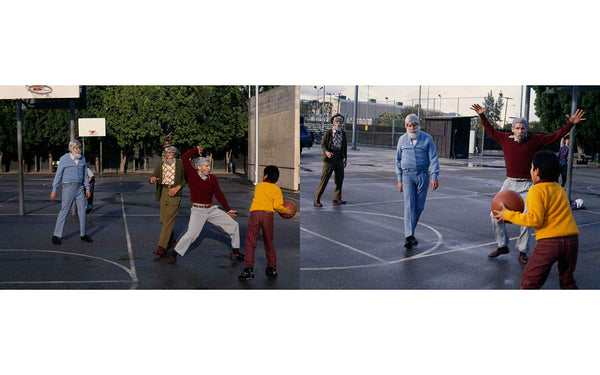 old men beastie boys photoshoot color playing basket ball 