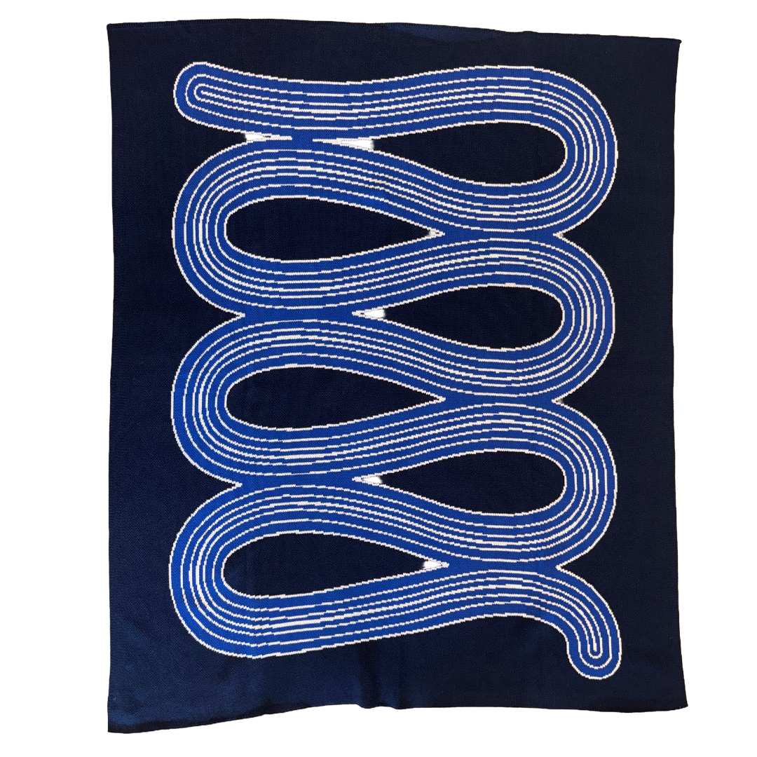 Dark Blue Zag Blanket