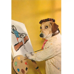 Dog At Easel Postcard