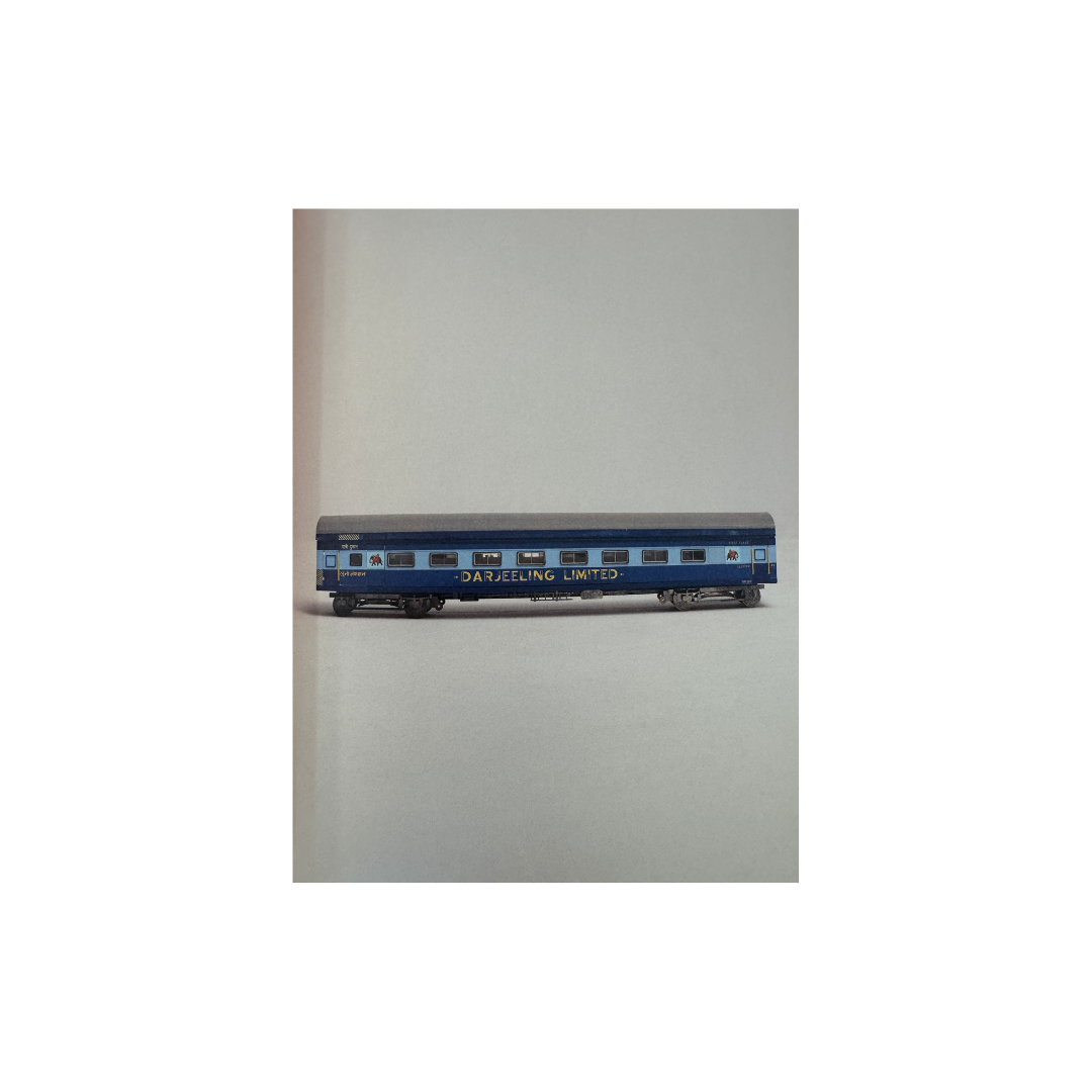 Model train car on a white background