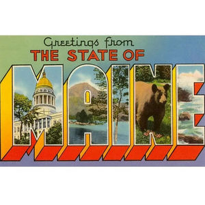 Greetings From Maine Postcard